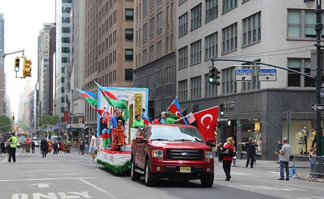 Baku-2015 stand displayed in Turkish Day Parade held in New York City